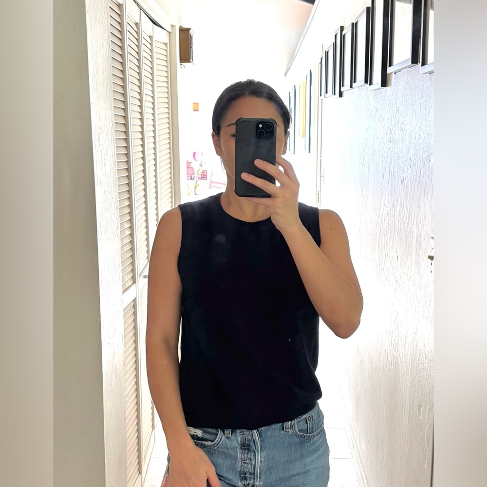 Jones New York Navy Blue Muscle Tee